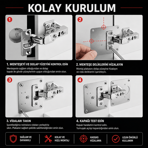 Kapak Menteşe Onarım Plakası Seti